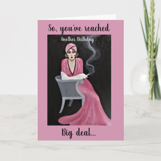 ヴィンテージ 誕生日スタンダード, 5" x 7" 折りたたみ式グリーティングカード カード (正面)