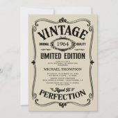 ヴィンテージ 誕生日 大人 招待状 (正面)
