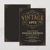 ヴィンテージ 誕生日 手作り テーマ 招待状 (正面/裏面)