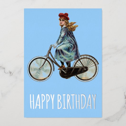 ヴィンテージ-誕生日 箔シーズンカード (正面)