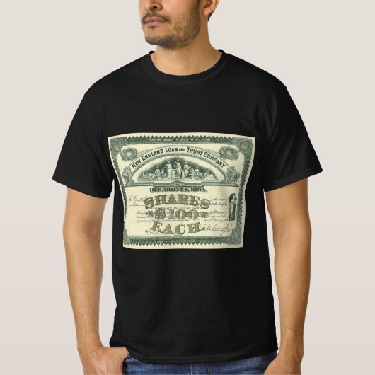 ヴィンテージ 資本株式証明書 ビジネス 金融 Tシャツ (正面)