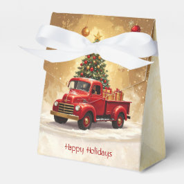 ヴィンテージ 赤いトラックとクリスマスツリーのおすそわけ フェイバーボックス