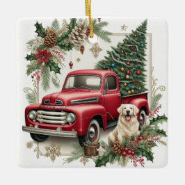 ヴィンテージ 赤いトラック クリスマスツリー オーナメント