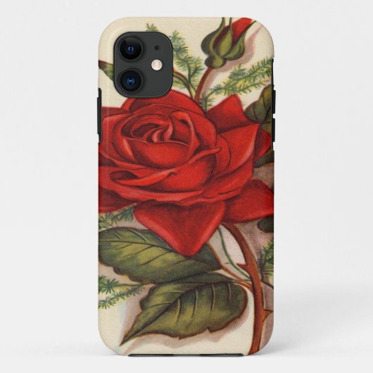 ヴィンテージ、赤いバラのiPhone 5のやっとそこに場合 Case-Mate iPhoneケース (裏面)