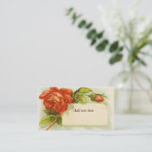 ヴィンテージ、赤いバラ、名刺 名刺 (スタンド正面)