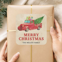 ヴィンテージ 赤いピックアップトラック クリスマス
