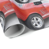 ヴィンテージ、赤いムスタング、ギフトの紙 ラッピングペーパー (ロールコーナー)