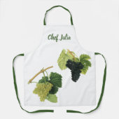 ヴィンテージ 赤と白 ワイン ブドウのつる、果物 エプロン (正面)