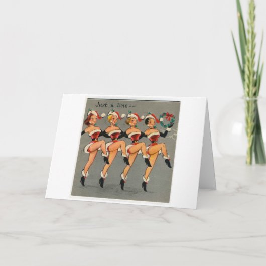 ヴィンテージ-踊りの女の子はクリスマス応援をもたらす, シーズンカード (正面)