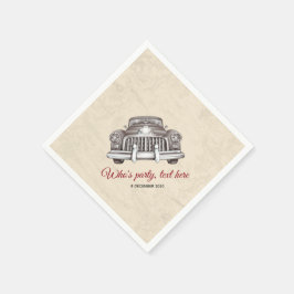 ヴィンテージ，車，アンティーク車，カクテル紙ナプキンス スタンダードカクテルナプキン