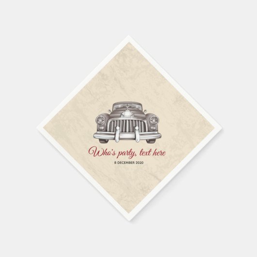 ヴィンテージ，車，アンティーク車，カクテル紙ナプキンス スタンダードカクテルナプキン (角)
