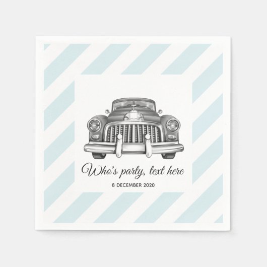 ヴィンテージ，車，アンティーク車，カクテル紙ナプキンス スタンダードカクテルナプキン (正面)