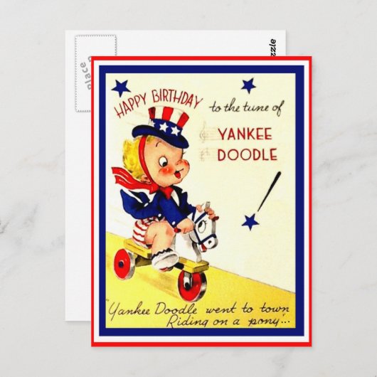 ヴィンテージ 軍事 子供の誕生日 ポストカード (正面/裏面)