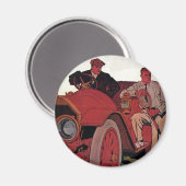 ヴィンテージ 輸送 男性 アンティーク コンバーチブル カー マグネット (正面/裏面)