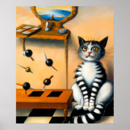 ヴィンテージ 遊び心あふれる猫アート | 遊び心のある猫好き ポスター