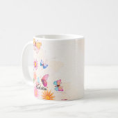 ヴィンテージ 野の花と蝶のコーヒーマグ コーヒーマグカップ (正面左)