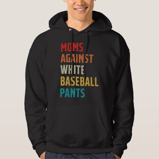 ヴィンテージ 野球ママズ 対 白い野球パンツ ママ パーカ (正面)