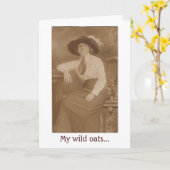 ヴィンテージ-野生のオート麦は細断小麦に変わった。 カード (黄色い花)