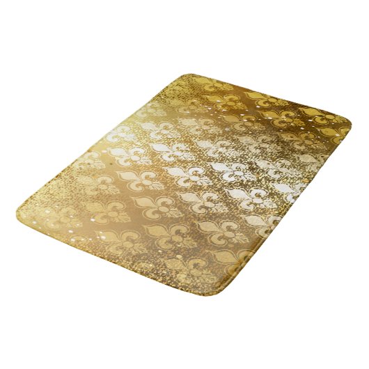 ヴィンテージ、金ゴールド、(紋章の)フラ・ダ・リ、アンティーク、ヴィンテージ、上品、おもしろい バスマット (アングル)