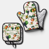 ヴィンテージ 鍋つかみ&鍋敷きセット (正面/裏面)