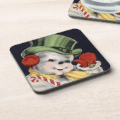 ヴィンテージ・雪だるま・セット・コルクコースター コースター (左側)