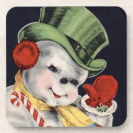 ヴィンテージ・雪だるま・セット・コルクコースター コースター