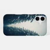 ヴィンテージ 雪の松林 iPhone 16ケース (裏面横)