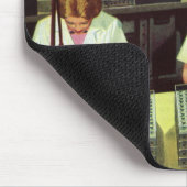 ヴィンテージ、電話の組立ライン・ワーカー マウスパッド (コーナー)