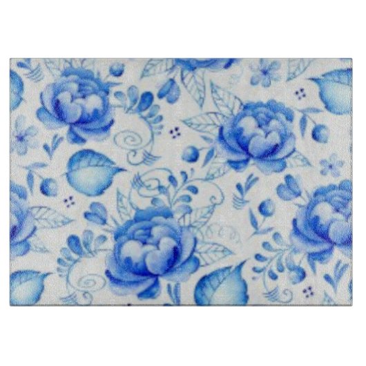 ヴィンテージ。青いバラ。 カッティングボード (正面)