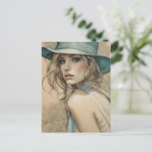 ヴィンテージ(青はがき) ポストカード (スタンド正面)