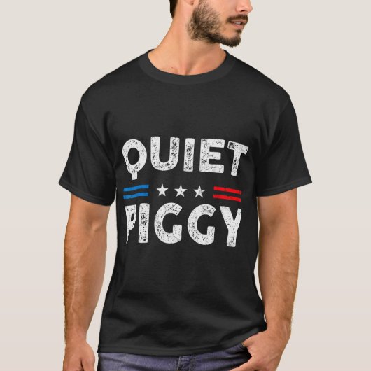 ヴィンテージ 静かなブタ アメリカ政治風刺 トランプ Tシャツ (正面)