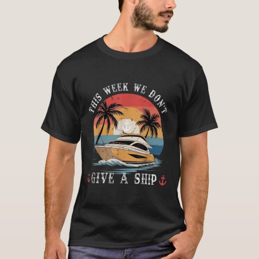 ヴィンテージ　面白い　夏　今週は気にしない貨物船 Tシャツ (正面)