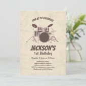 ヴィンテージ, 音楽, ドラムセット, 誕生日招待状 招待状 (スタンド正面)