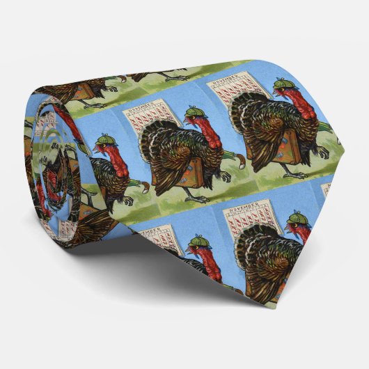 ヴィンテージ　飛べたらいいのに　感謝祭の七面鳥 ネクタイ (ロール)