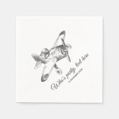 ヴィンテージ、飛行機、飛行機カクテル紙ナプキンス スタンダードカクテルナプキン (正面)