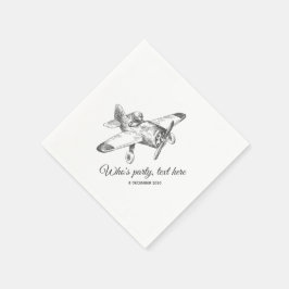 ヴィンテージ、飛行機、飛行機カクテル紙ナプキンス スタンダードカクテルナプキン