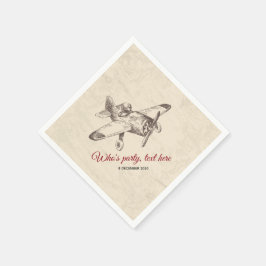 ヴィンテージ、飛行機、飛行機カクテル紙ナプキンス スタンダードカクテルナプキン