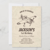 ヴィンテージ, 飛行機, 飛行機, 誕生日招待状 招待状 (正面)