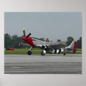 ヴィンテージ 飛行機 P-51 マスタング 第二次世界大戦 誕生日おめでとうギフト ポスター (正面)