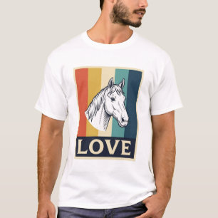ヴィンテージ 馬 愛 レトロ 彫刻 Tシャツ デザイン