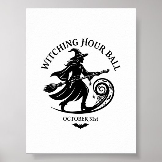 ヴィンテージ 魔女の時計台舞踏会 ハロウィン ポスター (正面)