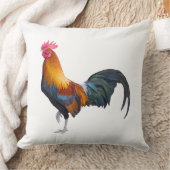 ヴィンテージ、鮮やかな色の素朴な農園の雄鶏 クッション (ブランケット)