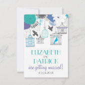 ヴィンテージ 鳥かご 春の花 RSVP カード (裏面)