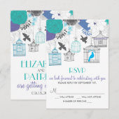 ヴィンテージ 鳥かご 春の花 RSVP カード (正面/裏面)