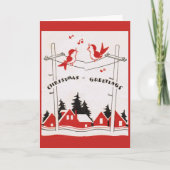 ヴィンテージ – 鳥たちがクリスマスの挨拶を歌う。 シーズンカード (正面)