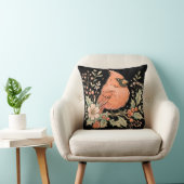 ヴィンテージ（鳥）ショウジョウコウカンチョウと冬花模様 クッション (椅子)