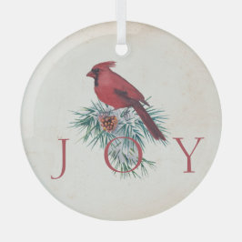 ヴィンテージ（鳥）ショウジョウコウカンチョウカスタムクリスマスホリデイ ガラスオーナメント