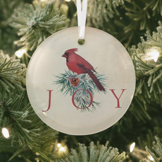 ヴィンテージ(鳥)ショウジョウコウカンチョウカスタムクリスマスホリデイ ガラスオーナメント (インサイチュ)