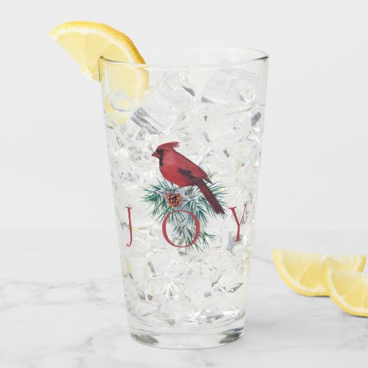 ヴィンテージ（鳥）ショウジョウコウカンチョウカスタムクリスマスホリデイ タンブラーグラス (アイス正面)