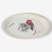 ヴィンテージ（鳥）ショウジョウコウカンチョウカスタムクリスマスホリデイ ペーパープレート (アングル)
